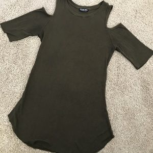 Olive Green Shoulder Cut Out Top
